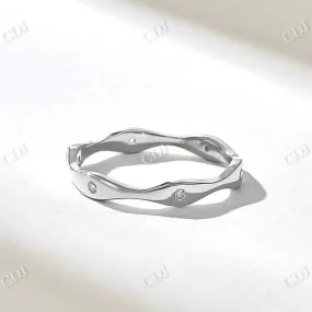 0.06CTW Round Wave Bezel Diamond Wedding Band