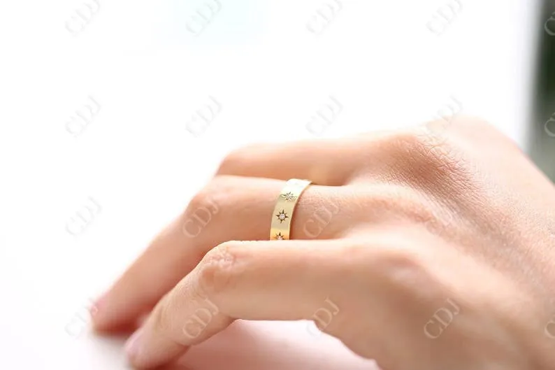0.11CTW Lab Grown Diamond Star Wedding Band