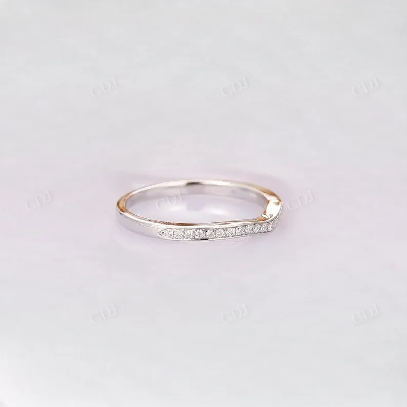 0.12CTW Half Eternity Curved Natural Diamond Wedding Band