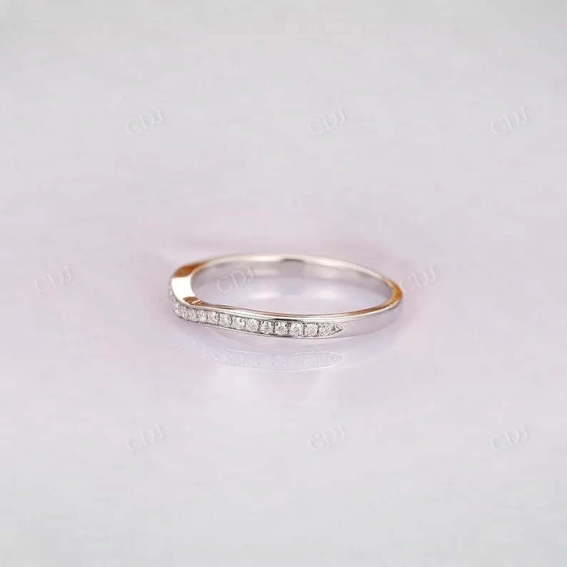 0.12CTW Half Eternity Curved Natural Diamond Wedding Band