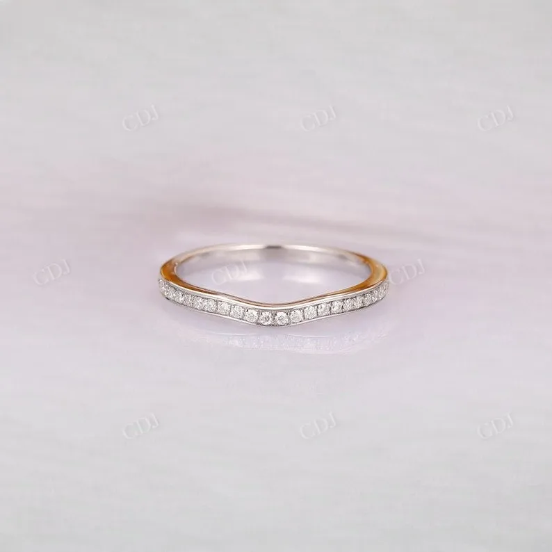 0.12CTW Half Eternity Curved Natural Diamond Wedding Band