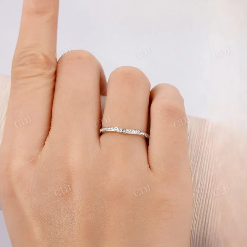 0.12CTW Half Eternity Curved Natural Diamond Wedding Band