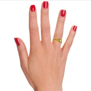 0.15 Carat 14K Solid Yellow Gold Ring Natural Opal
