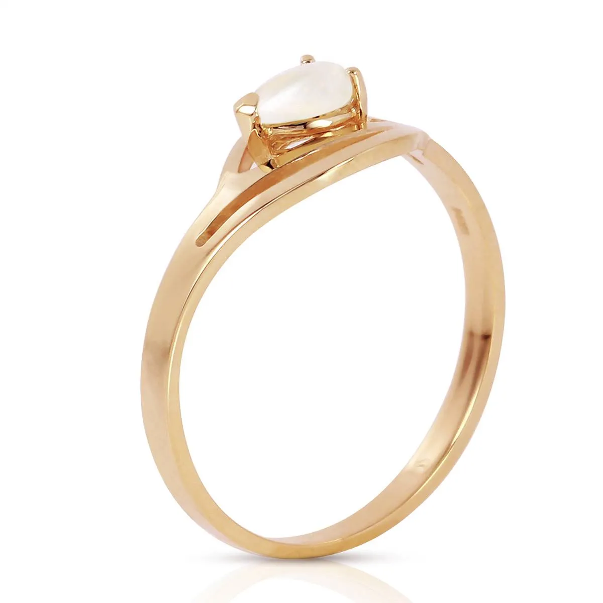 0.15 Carat 14K Solid Yellow Gold Ring Natural Opal