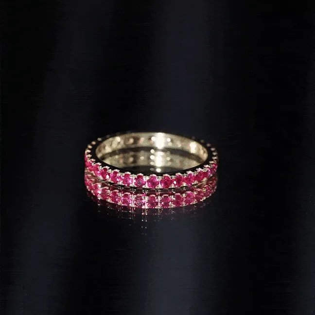 1/2 CT Lab Created Ruby Stackable Eternity Band