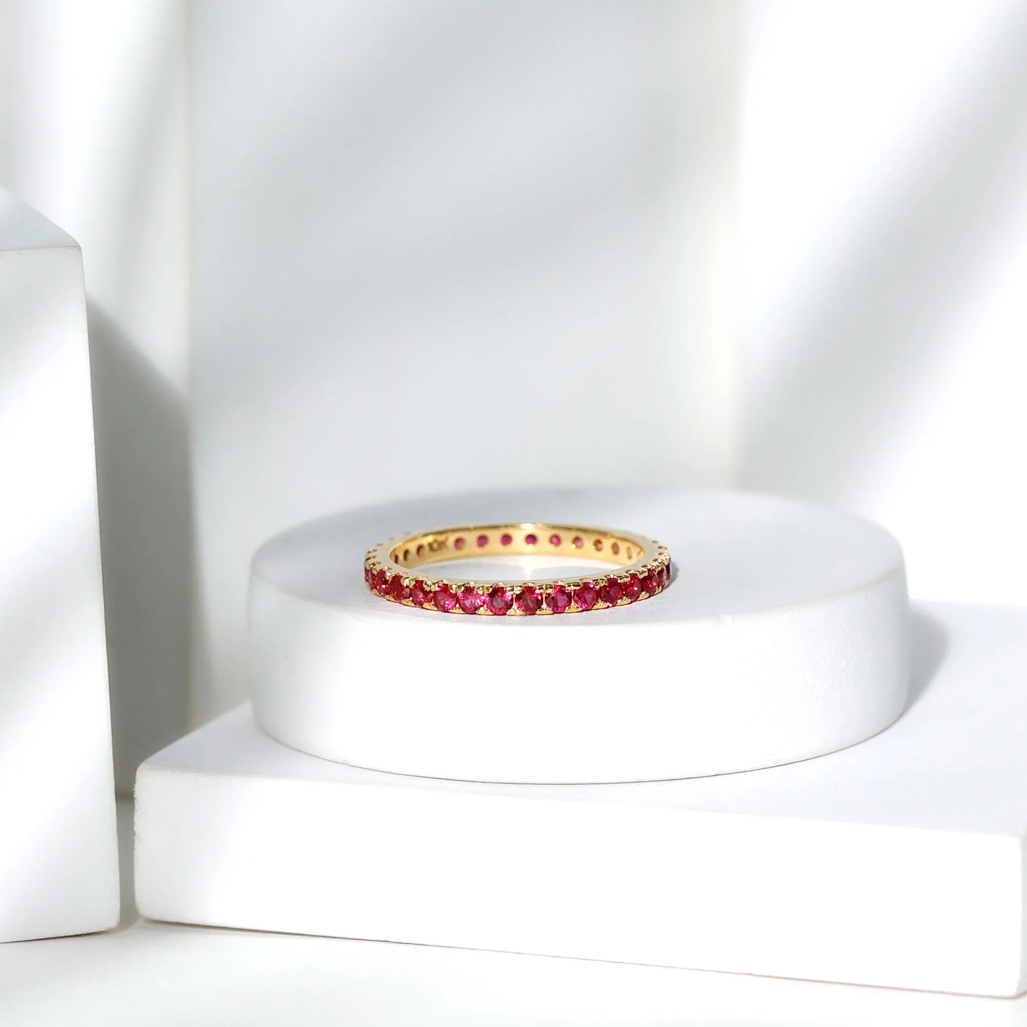 1/2 CT Lab Created Ruby Stackable Eternity Band