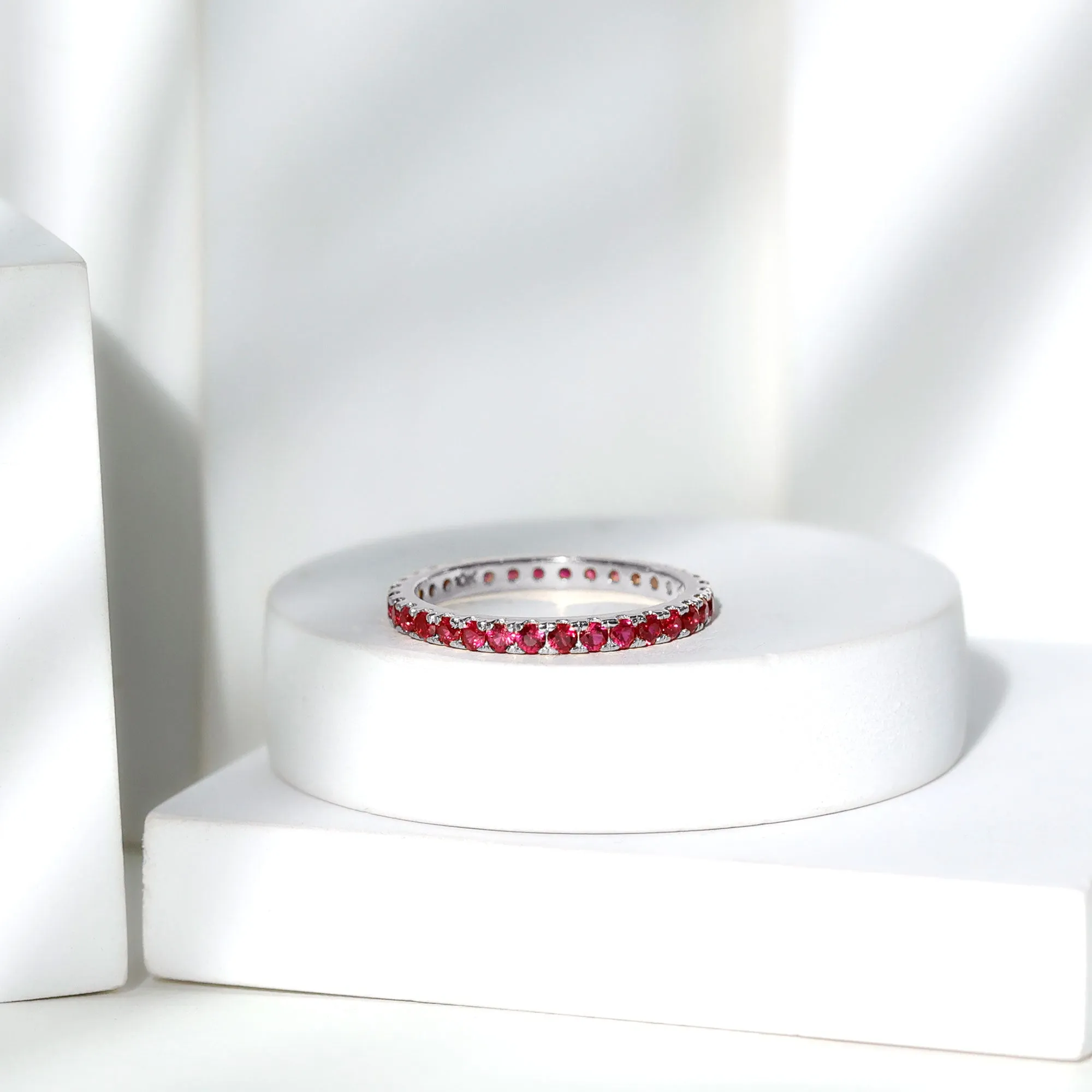 1/2 CT Lab Created Ruby Stackable Eternity Band
