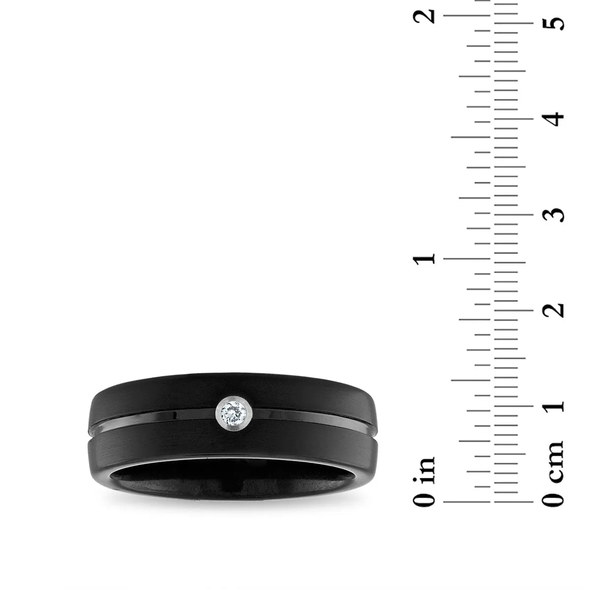 1/25 CTW Diamond Wedding Ring in Black Tungsten