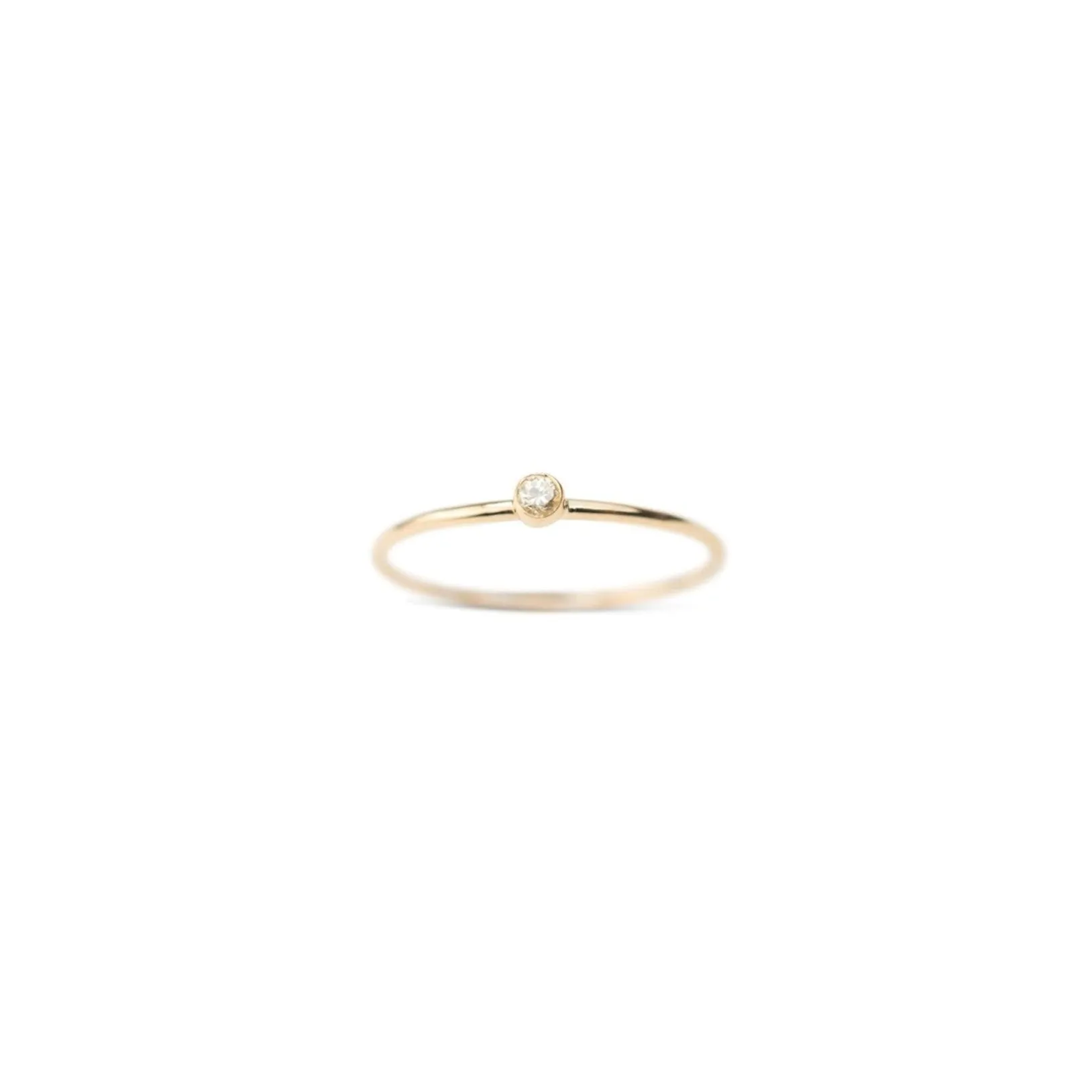 14k Diamond Bezel Stacker
