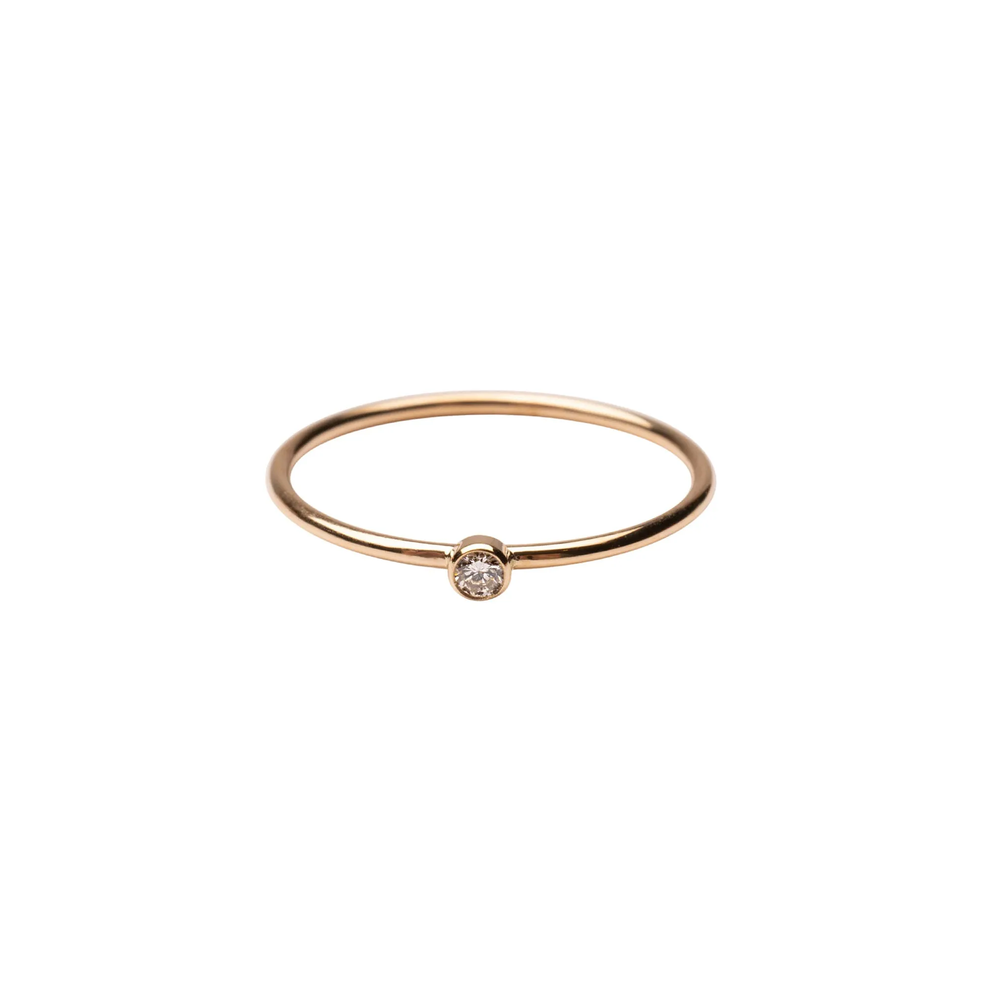 14k Diamond Bezel Stacker