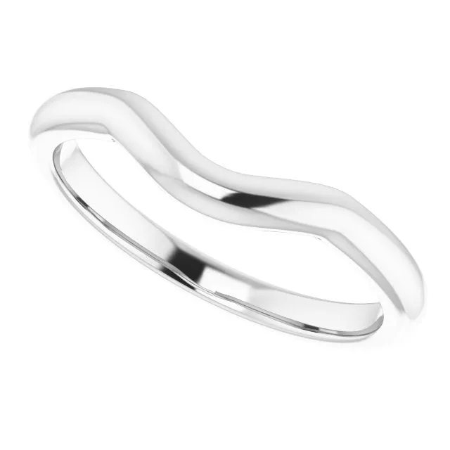 14K Gold Curved Form-Fitting 2.25 mm Wide Wedding Band For Round Solitaire Engagement Ring