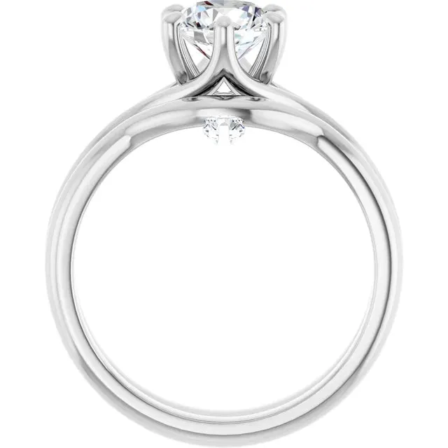 14K Gold Curved Form-Fitting 2.25 mm Wide Wedding Band For Round Solitaire Engagement Ring