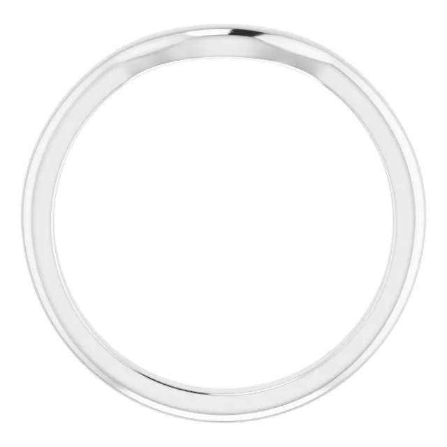 14K Gold Curved Form-Fitting 2.25 mm Wide Wedding Band For Round Solitaire Engagement Ring