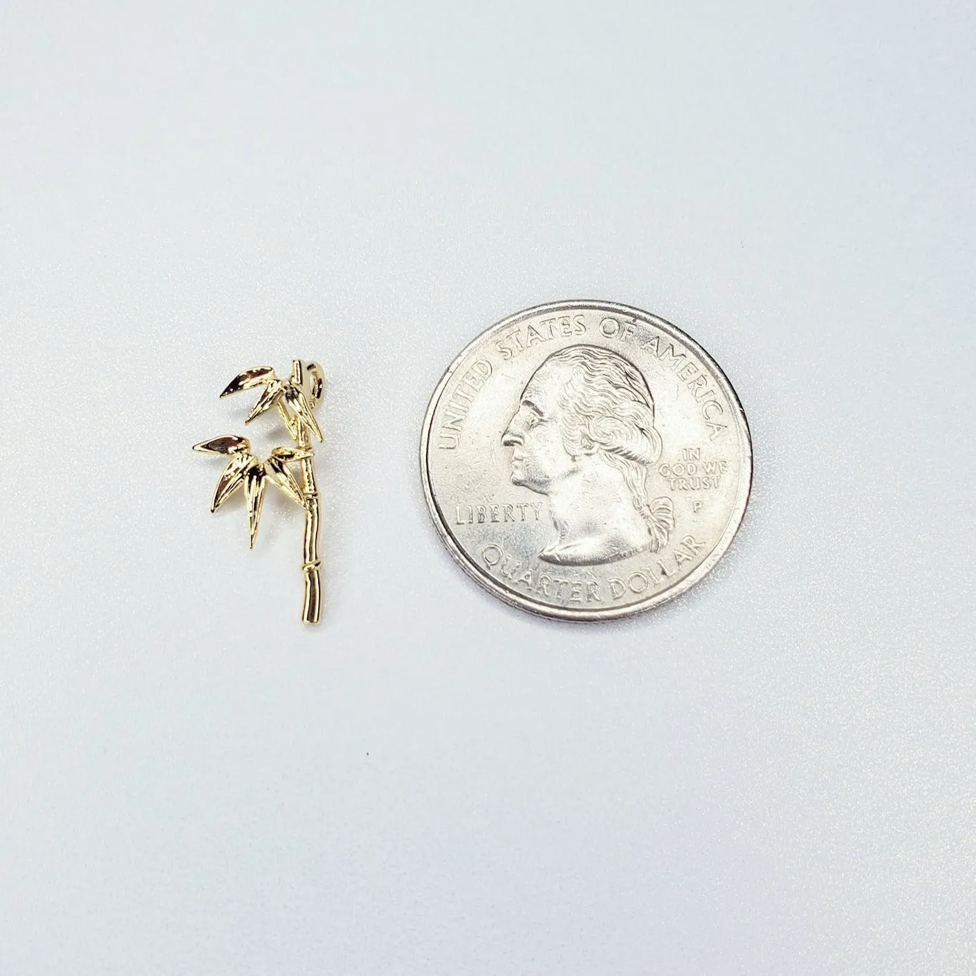 14K Gold Filled Bamboo Leaf Plant Charm