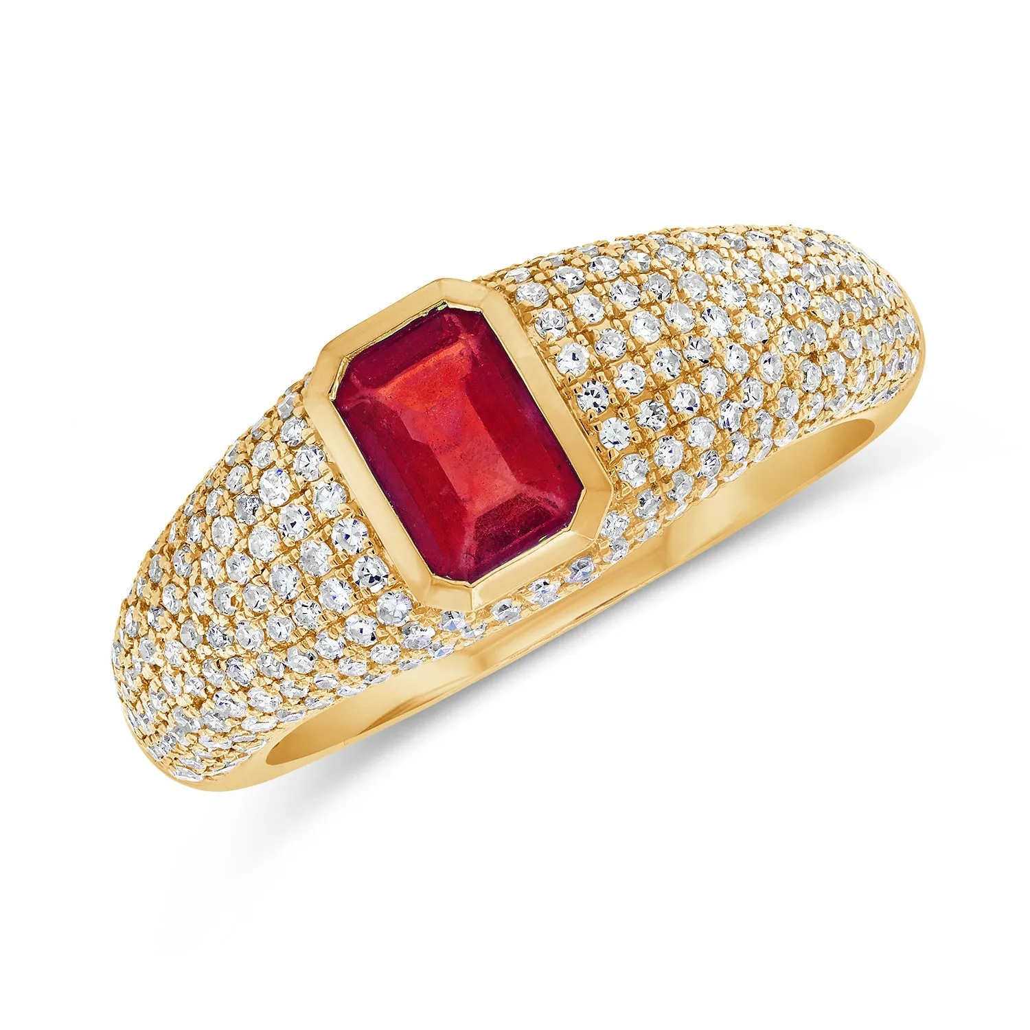 14k Gold, Ruby & Diamond Ring