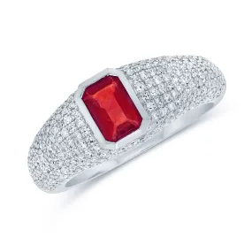 14k Gold, Ruby & Diamond Ring