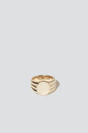 14K Gold Stacked Signet Ring