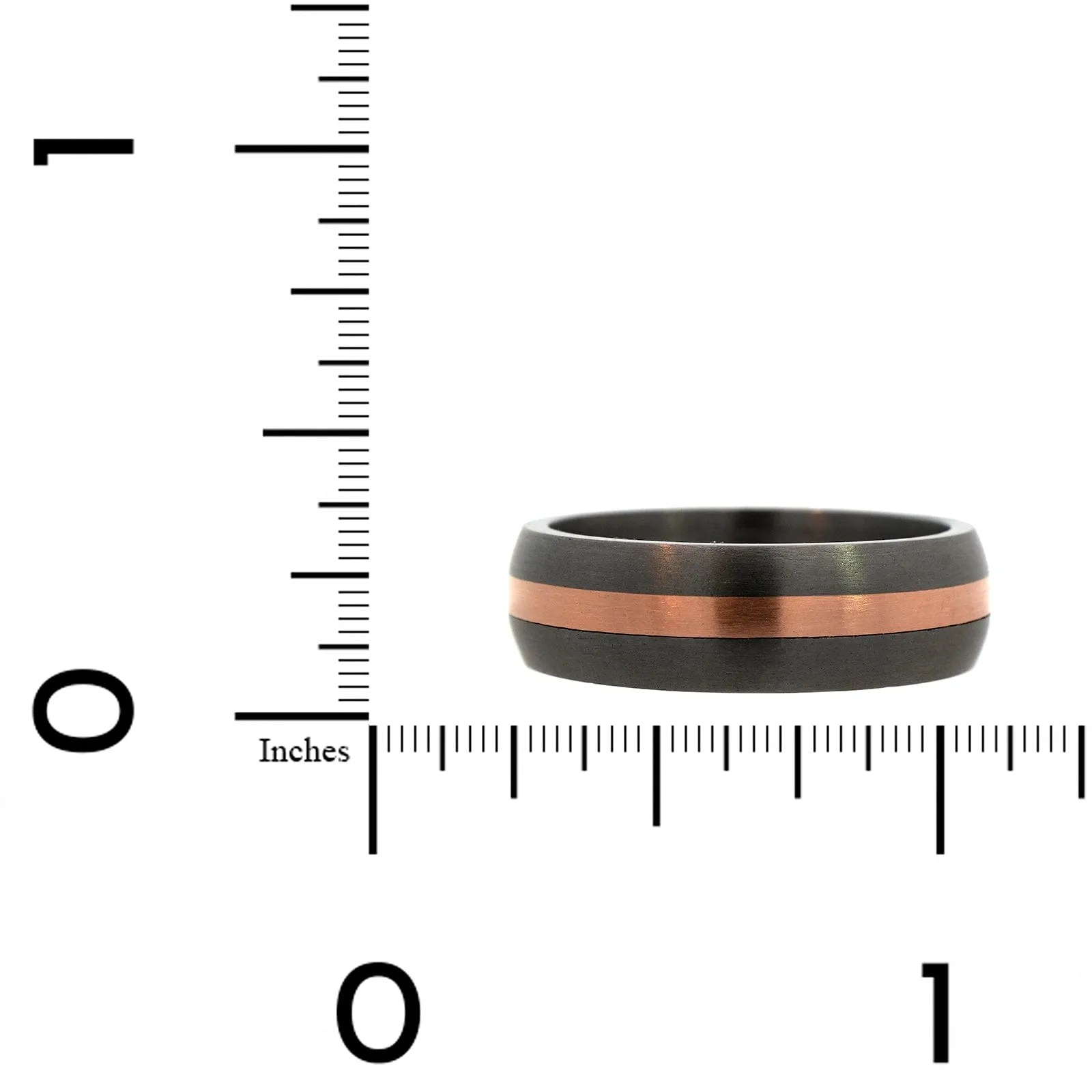 14K Rose Gold Center Brushed Tantalum Band