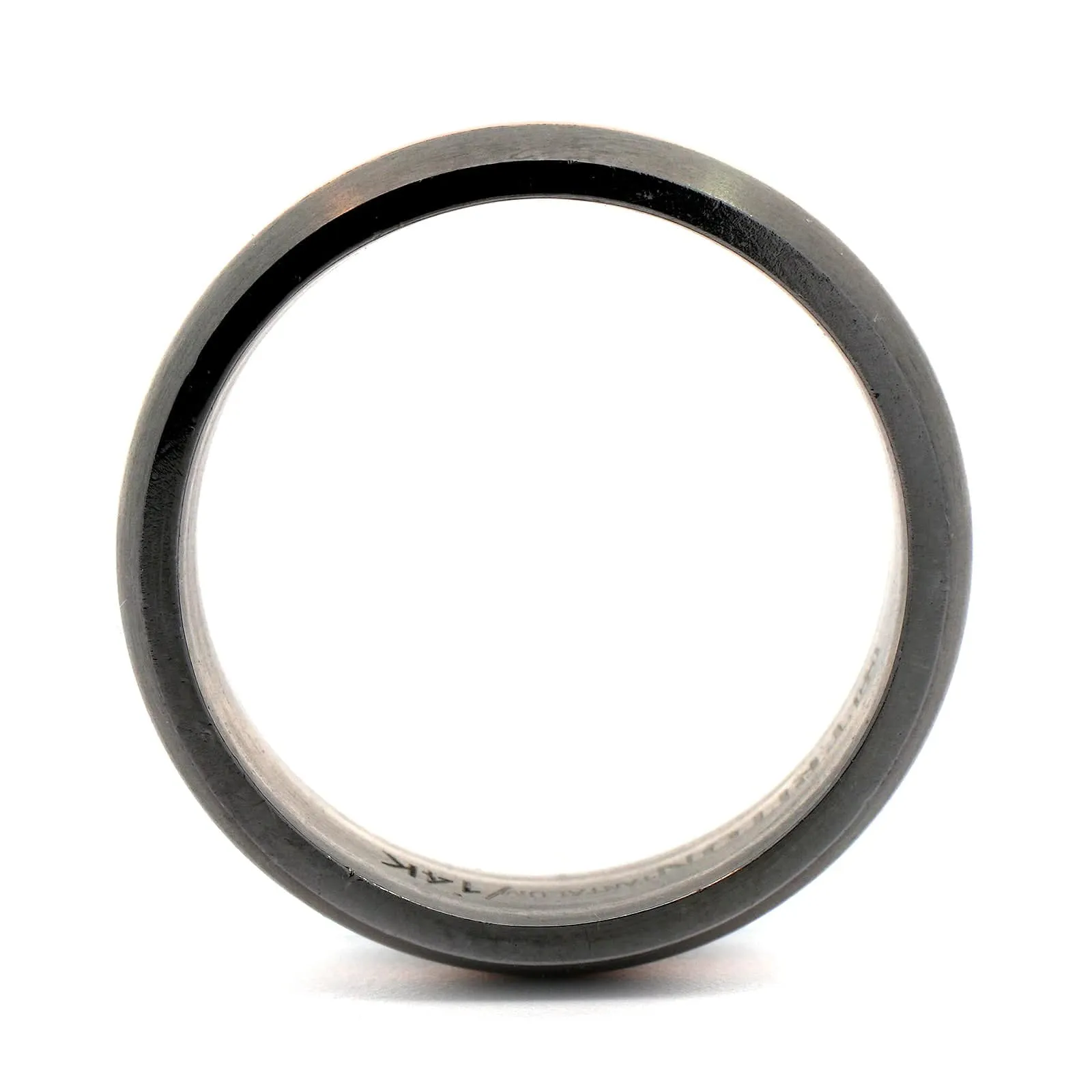 14K Rose Gold Center Brushed Tantalum Band
