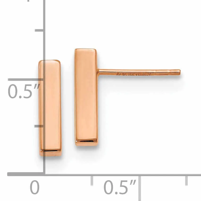 14K Rose Gold Polished Finish Post Earrings
