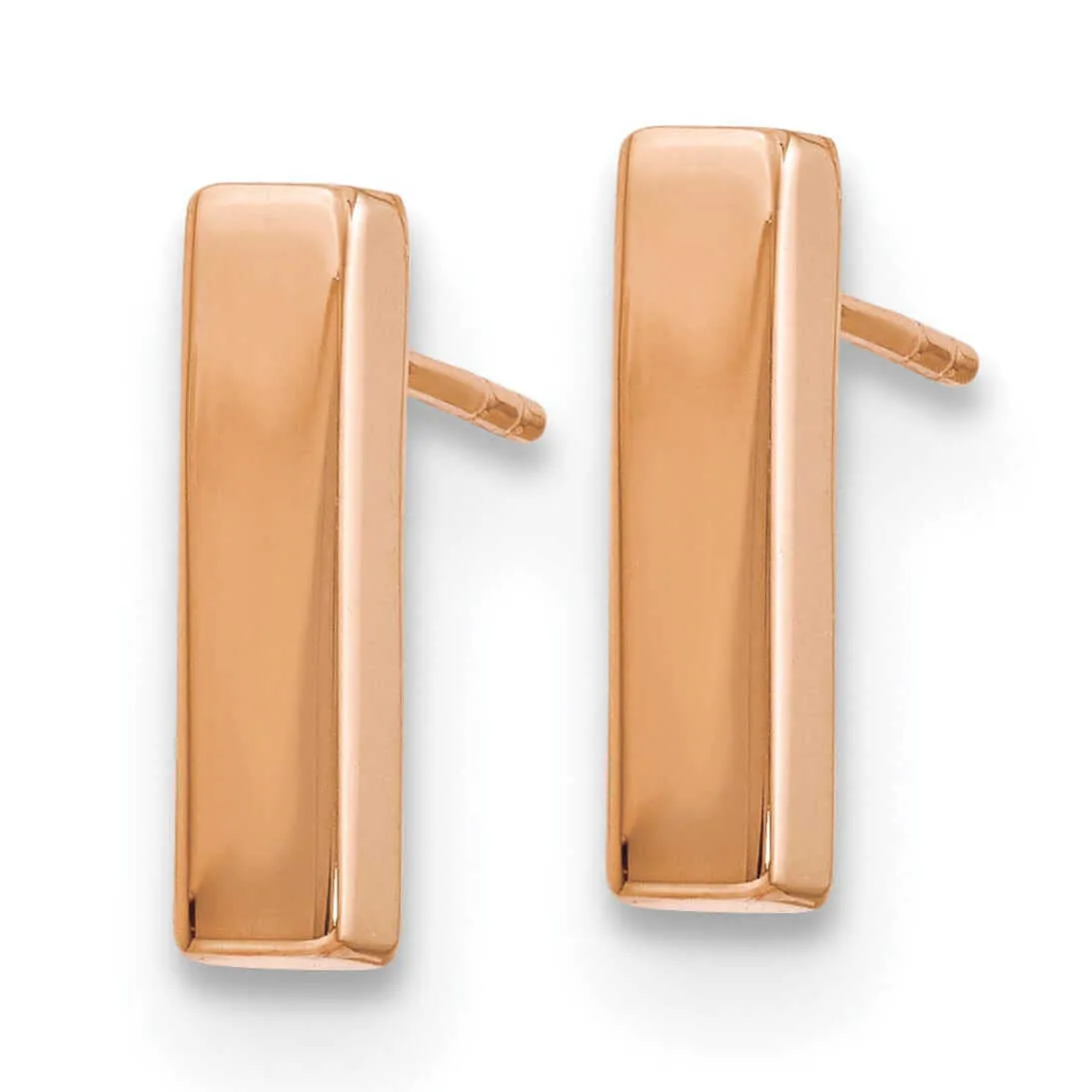 14K Rose Gold Polished Finish Post Earrings