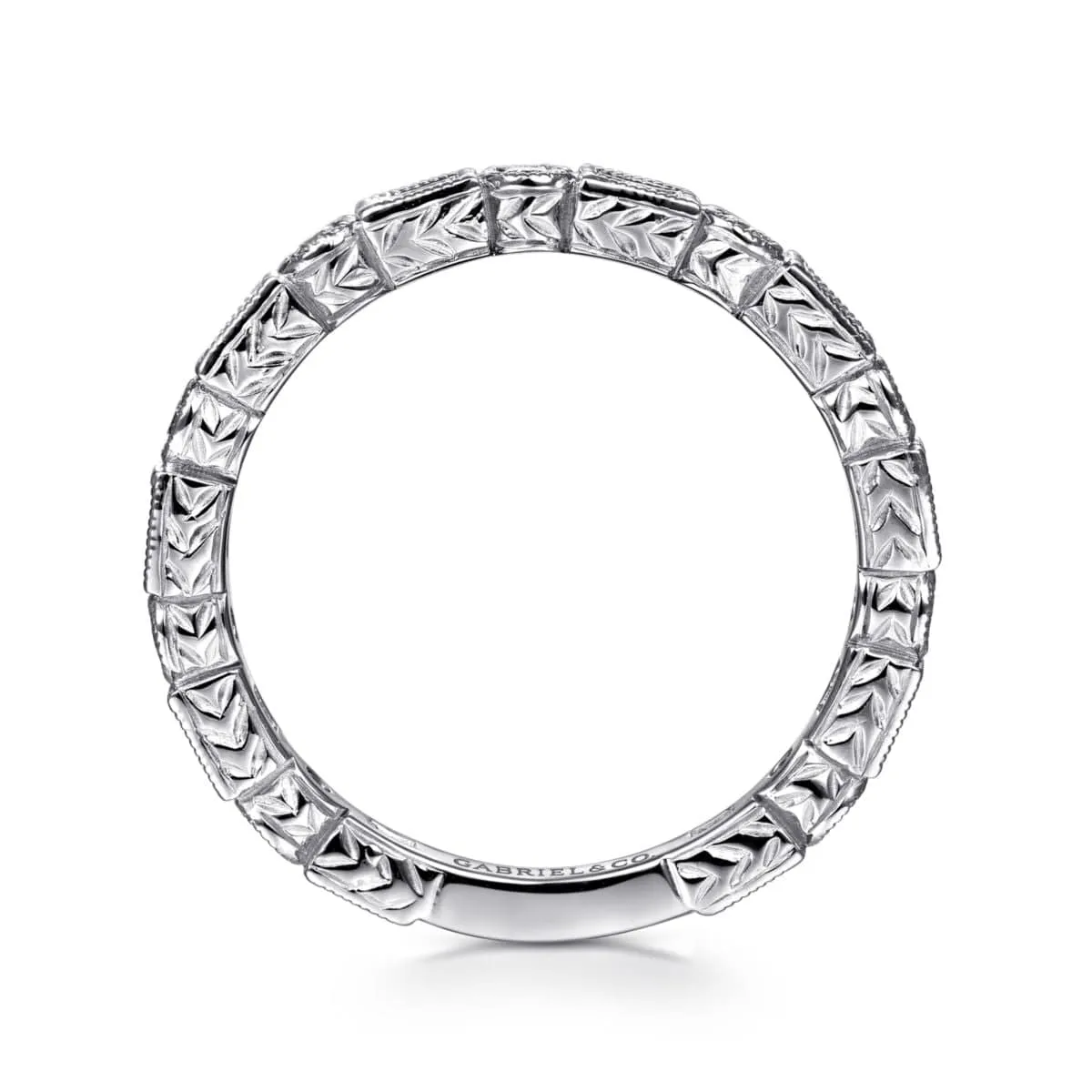 14K White Gold Baguette and Round Diamond Eternity Ring - LR4380W44JJ
