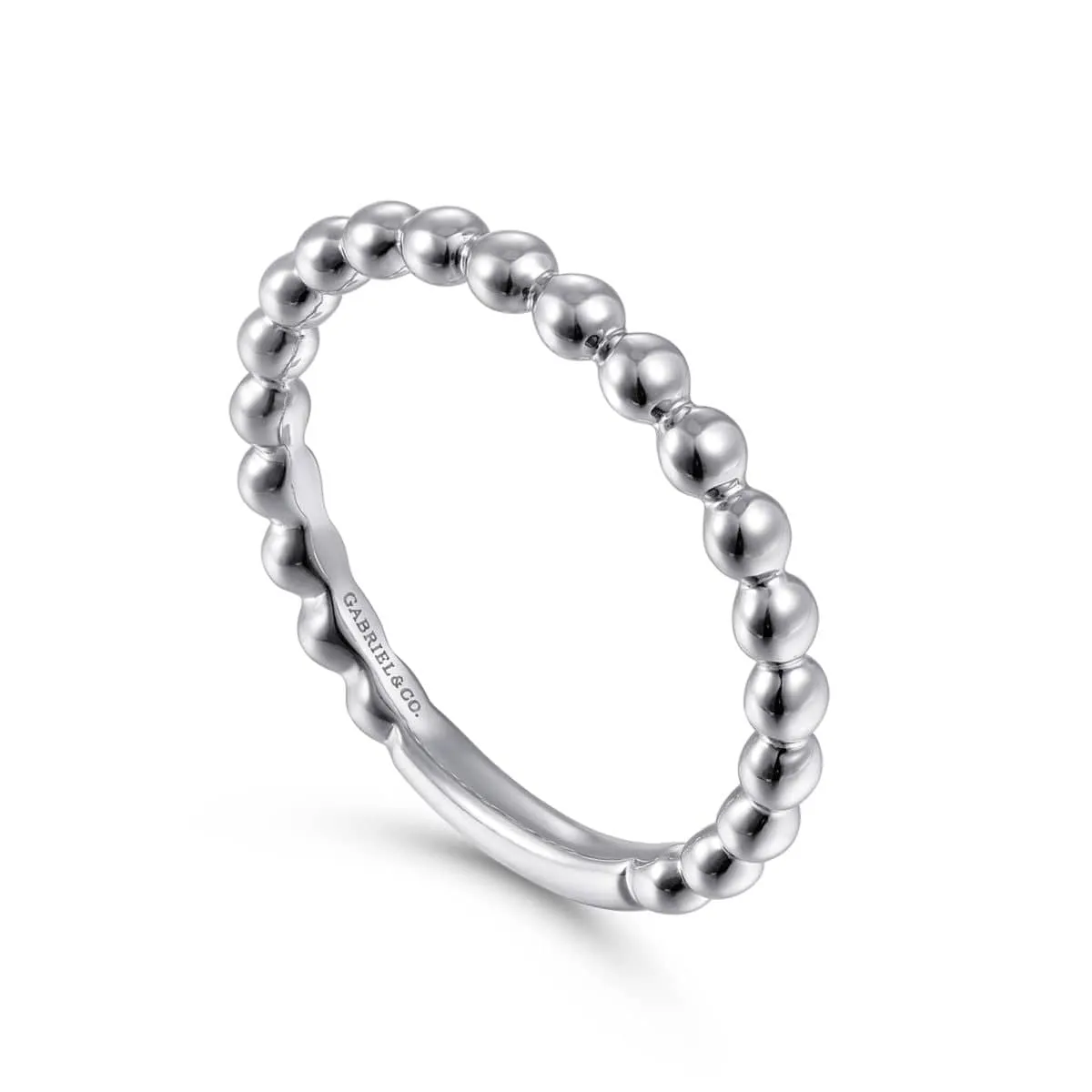 14K White Gold Bujukan Beaded Band - LR4871W4JJJ