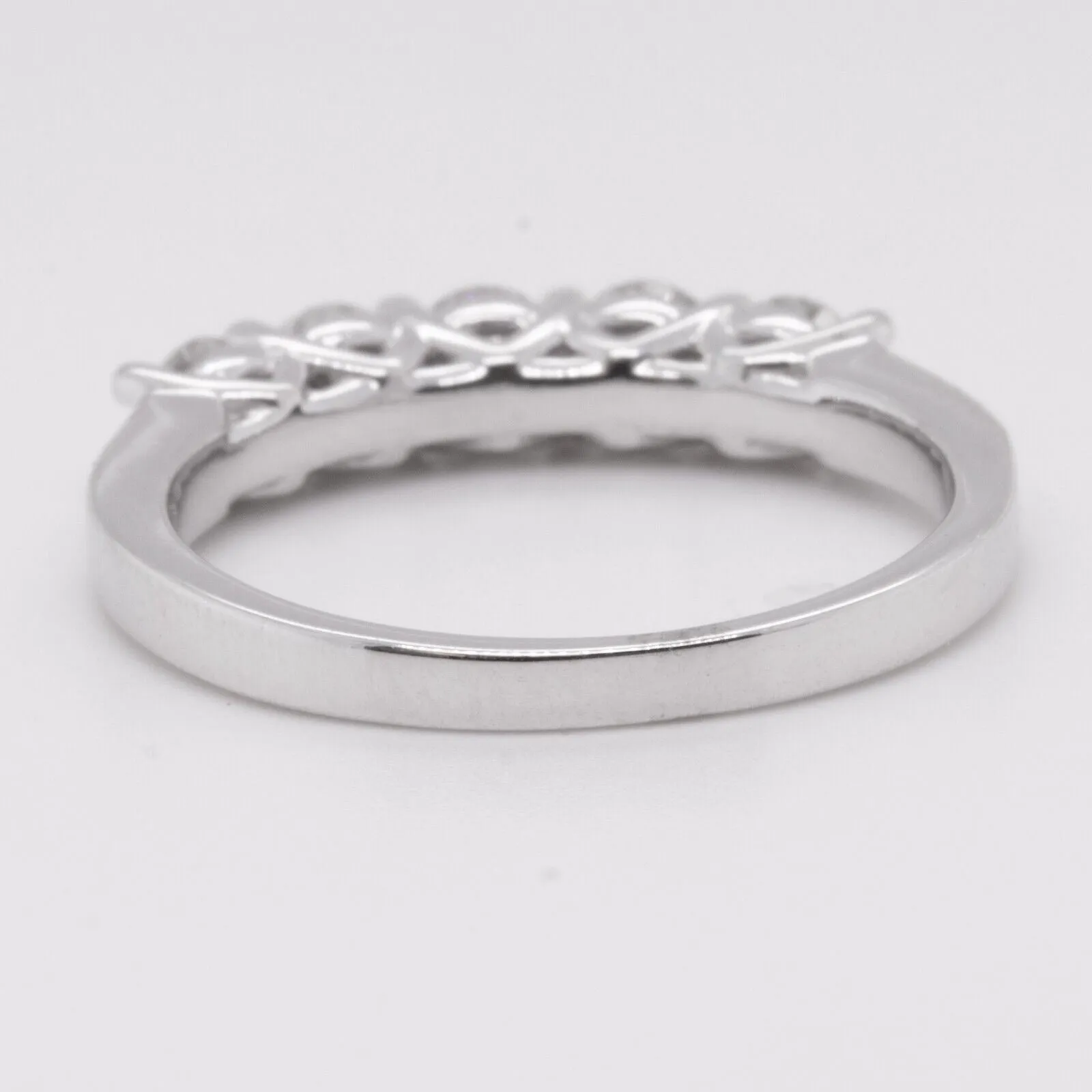 14k White Gold Diamond 11 Stone Wedding Band 0.57ctw F VS2 Ring Size 7