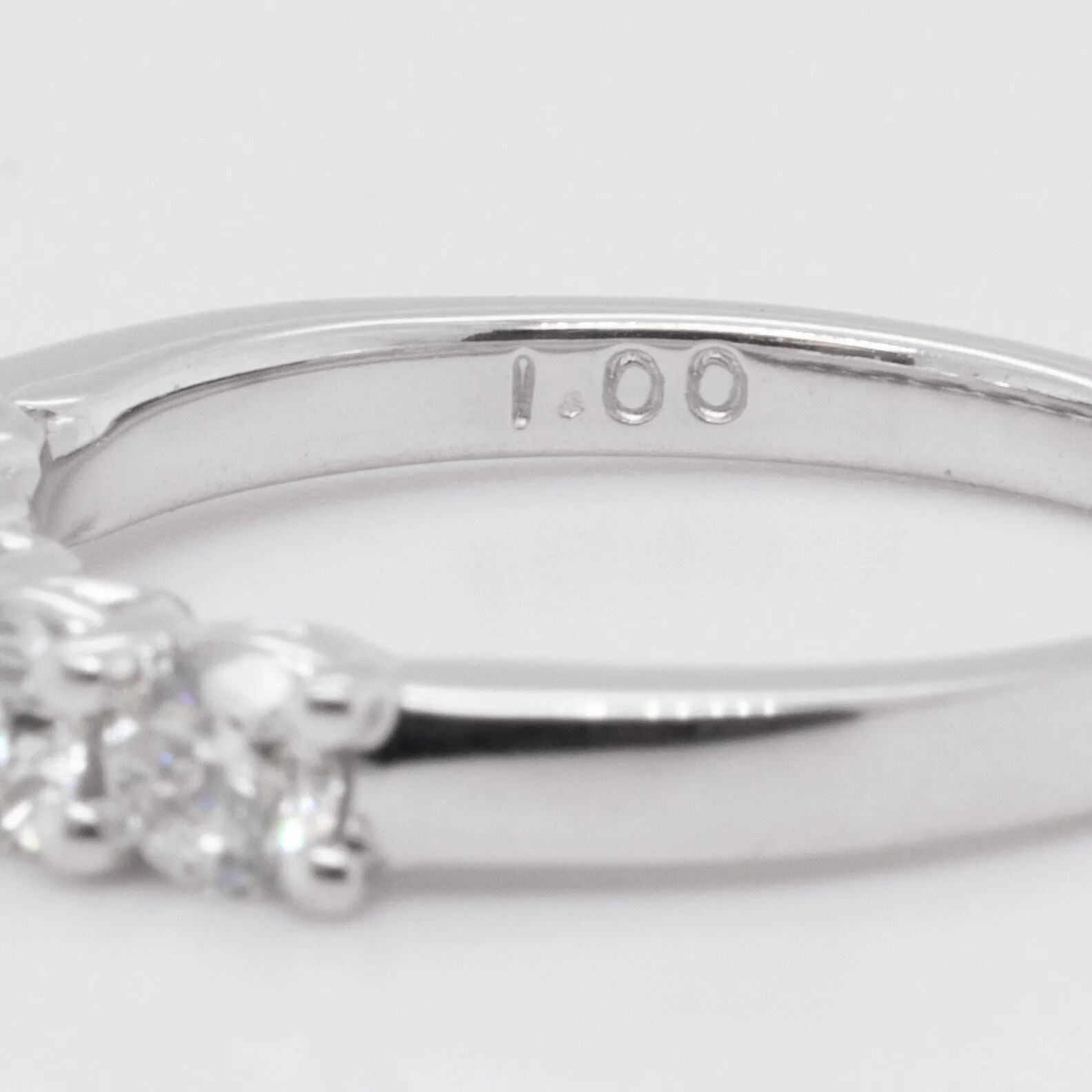 14k White Gold Diamond 11 Stone Wedding Band 0.57ctw F VS2 Ring Size 7