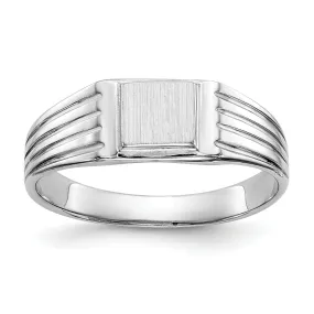 14k White Gold Engraveable Signet Children's Ring