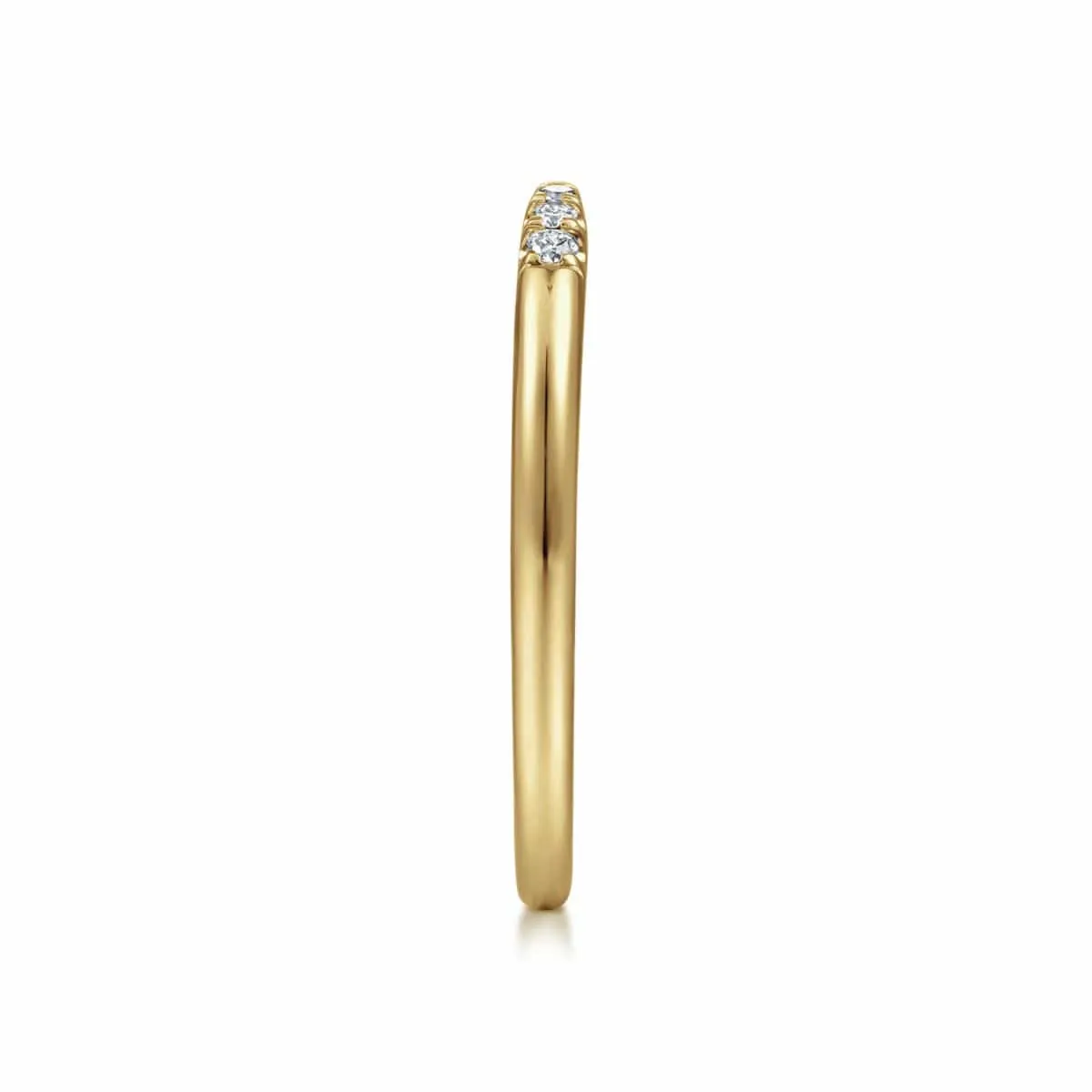 14K Yellow Gold Open Diamond Tipped Stackable Ring - LR51177Y45JJ