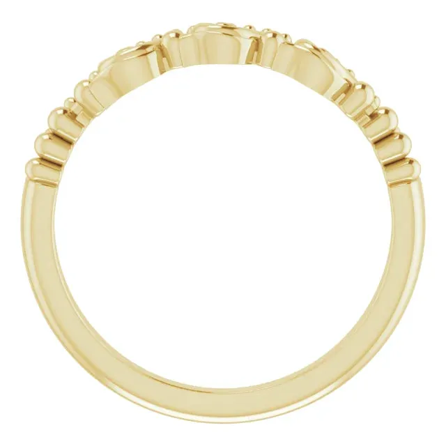 14K Yellow Gold Stackable Scroll Ring