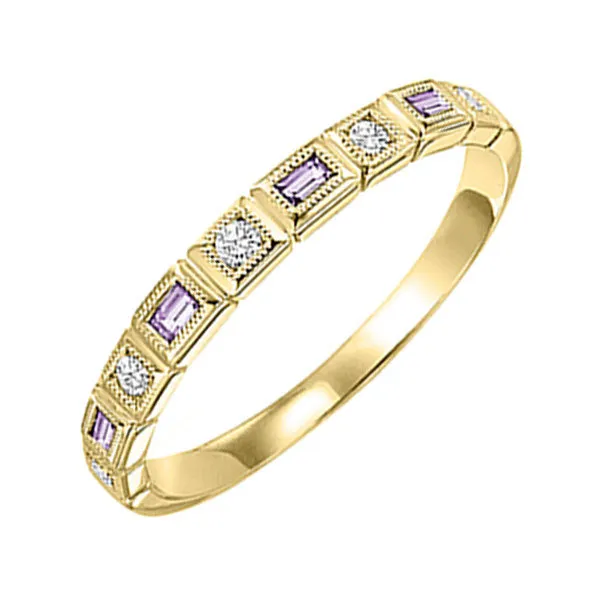 14KT Yellow Gold & Diamond Classic Book Stackable Fashion Ring  - 1/10 ctw