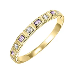 14KT Yellow Gold & Diamond Classic Book Stackable Fashion Ring  - 1/10 ctw