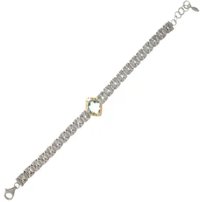 14Kt/Silver Blue Topaz Bracelet (143-EL08BB-BTD)
