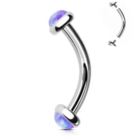 16G Titanium Internally Threaded Opal Rook Earring
