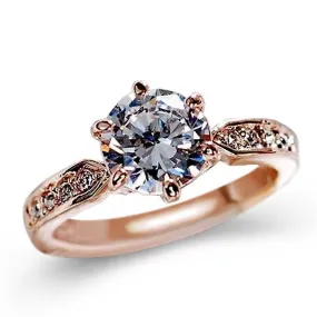 1.75ct Polished Austrian Crystal Rose Gold Ring
