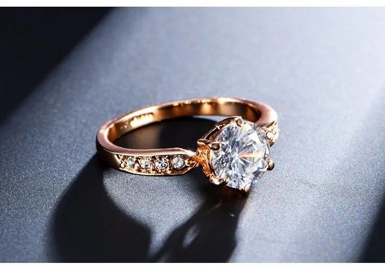 1.75ct Polished Austrian Crystal Rose Gold Ring