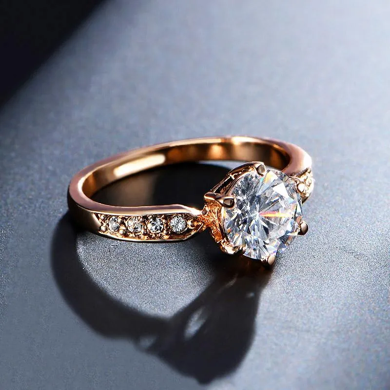 1.75ct Polished Austrian Crystal Rose Gold Ring