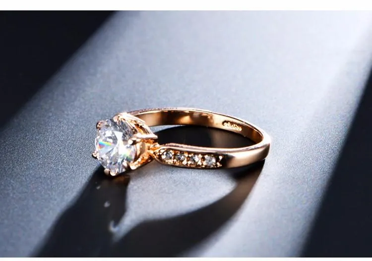 1.75ct Polished Austrian Crystal Rose Gold Ring