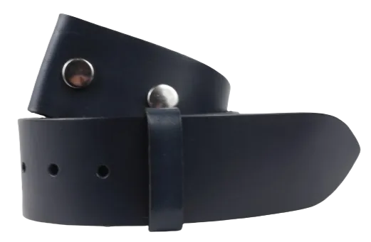 2 Inch Wide (50mm) Blue Leather Belt Strap Made to Measure