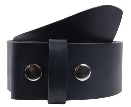 2 Inch Wide (50mm) Blue Leather Belt Strap Made to Measure