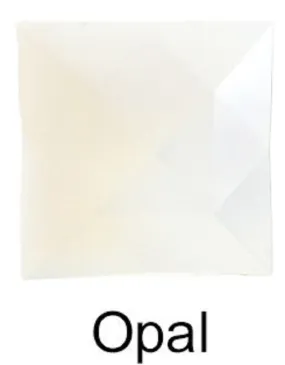 30mm Square Faceted - Opal (White)