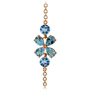 3.15 Carat 14K Solid Rose Gold Bracelet Natural Blue Topaz