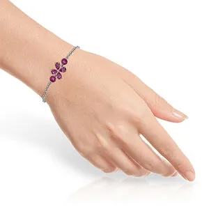 3.15 Carat 14K Solid White Gold Bracelet Natural Pink Topaz