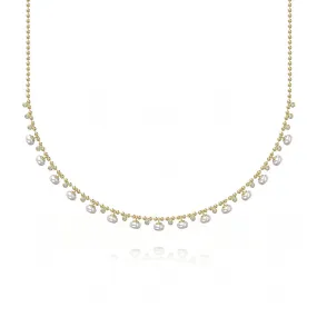 925 Silver Round Pearl Bead Necklace