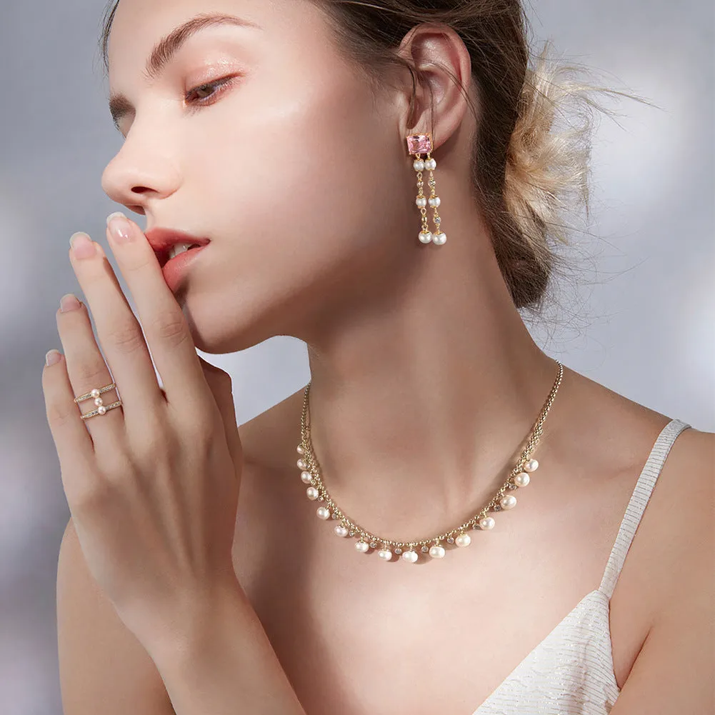 925 Silver Round Pearl Bead Necklace