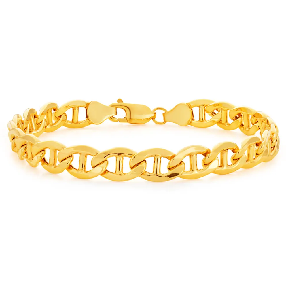 9ct Yellow Gold Silver Filled Anchor Bracelet