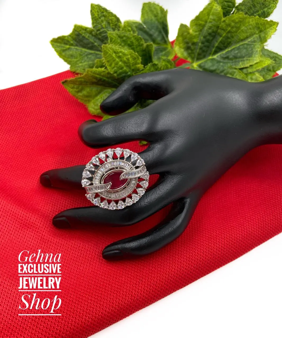 Adjustable CZ Finger Ring