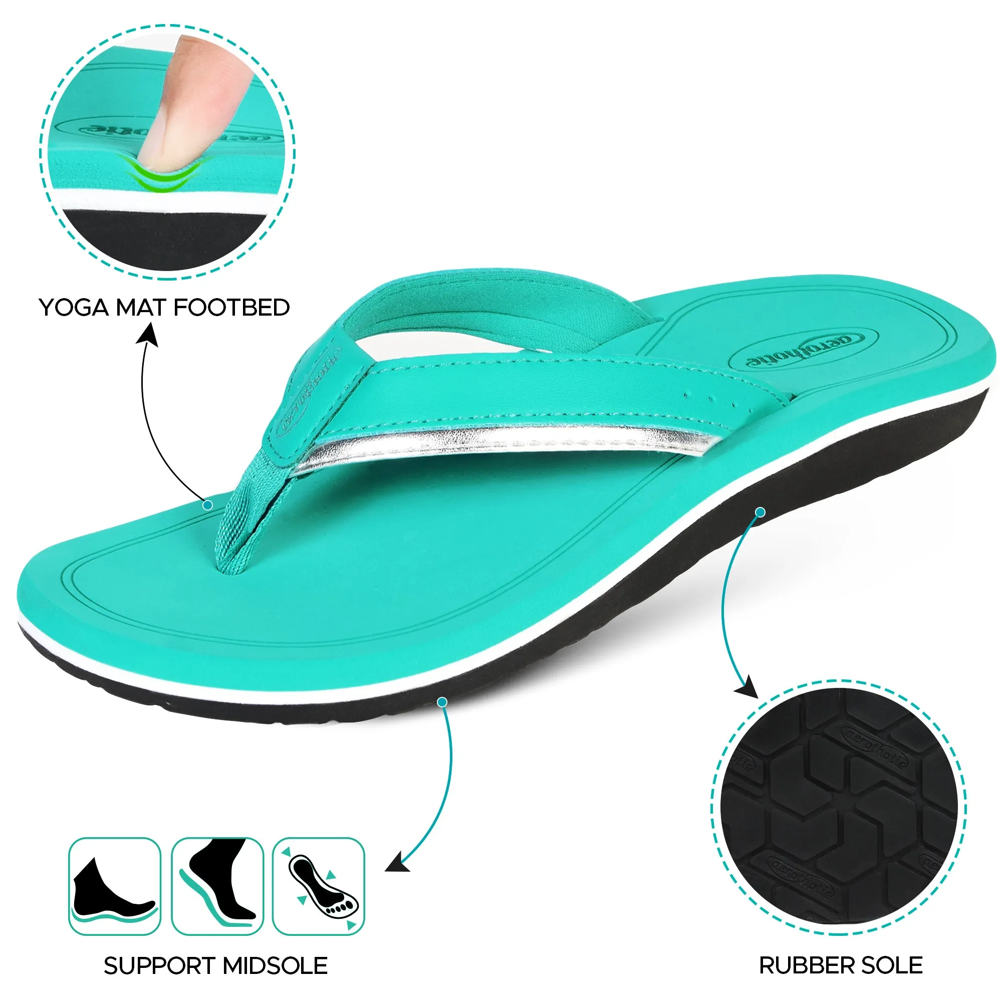 Aerothotic - Opal Cushion Soft Flip Flop Comfortable Sandals for Women